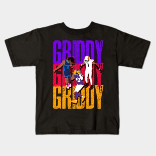 Griddy trio - Justin Jefferson x Ja Morant x Jamarr chase Kids T-Shirt